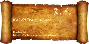 Kelényi Alex névjegykártya