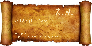 Kelényi Alex névjegykártya